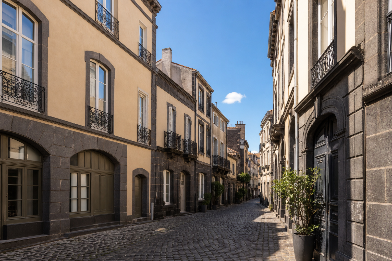 Rue clermontoise aux façades rénovées